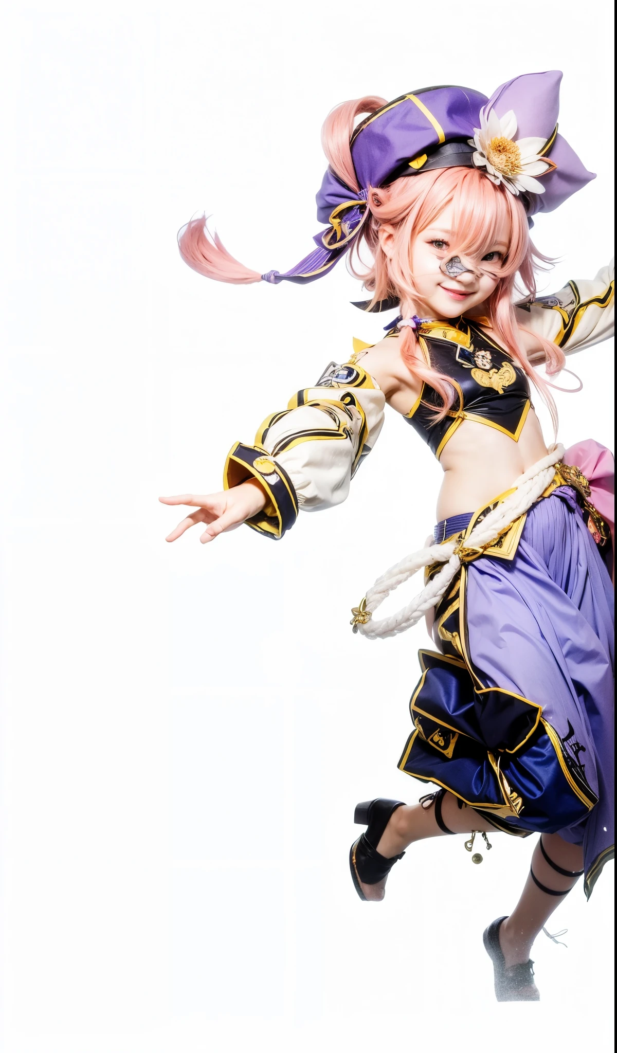 Dori, genshin impact, sumeru, female, age, pink hair with purple hat and pink ribbon, friendly smiling