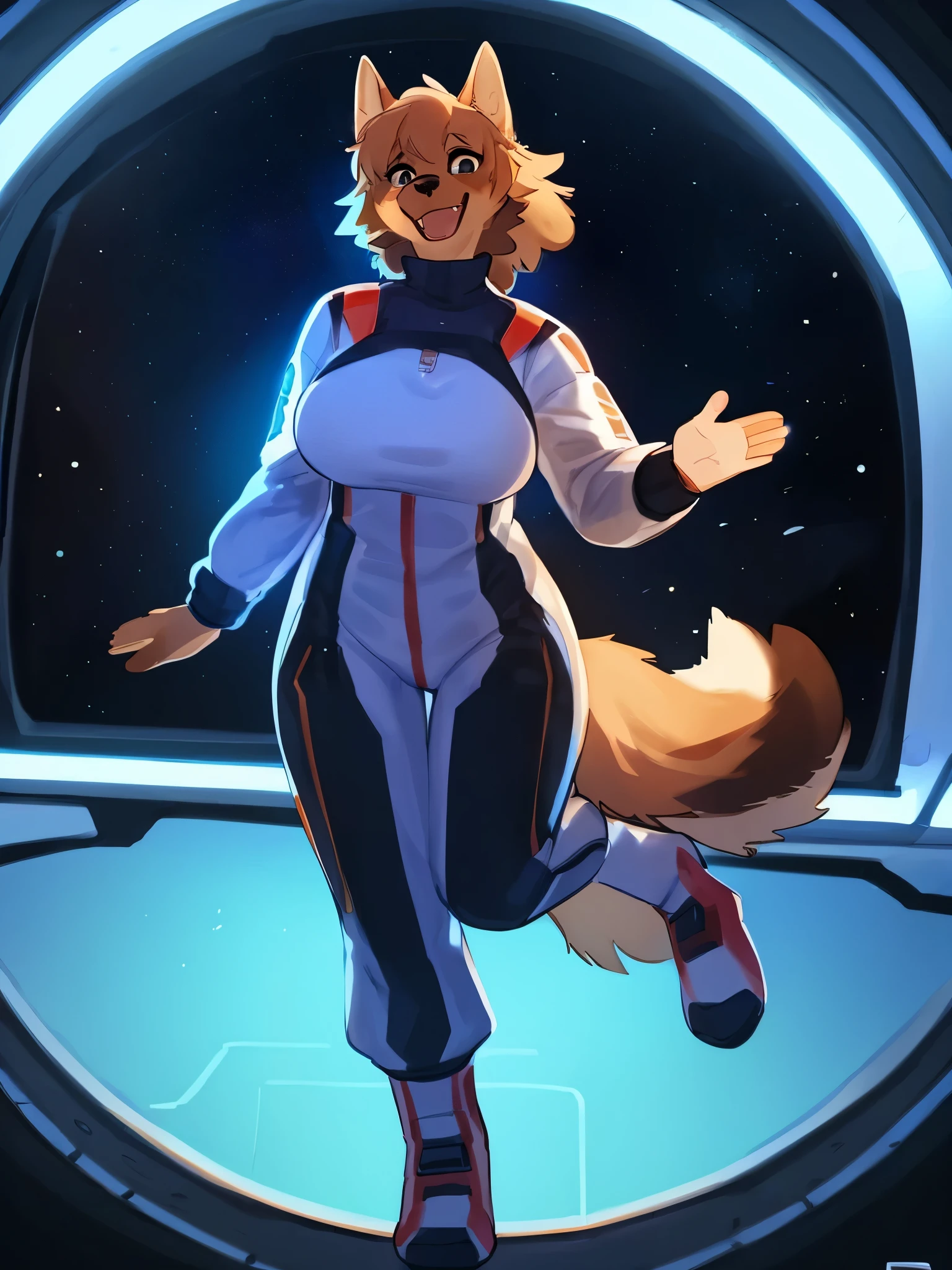 By bebebebebe, by lostgoose, by goonie-san, hand, five fingers, (((well drawn hand, detailed hand))), space background, waving to viewer