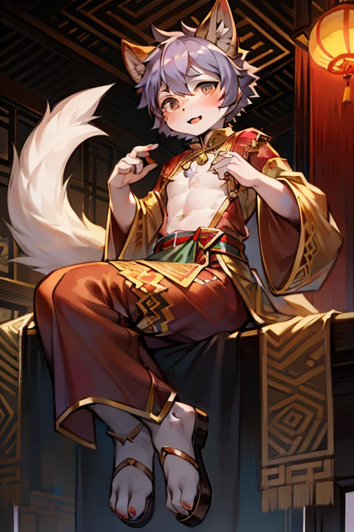 Authentic mechanized dragons,white panties,sandals,Sit on the fire