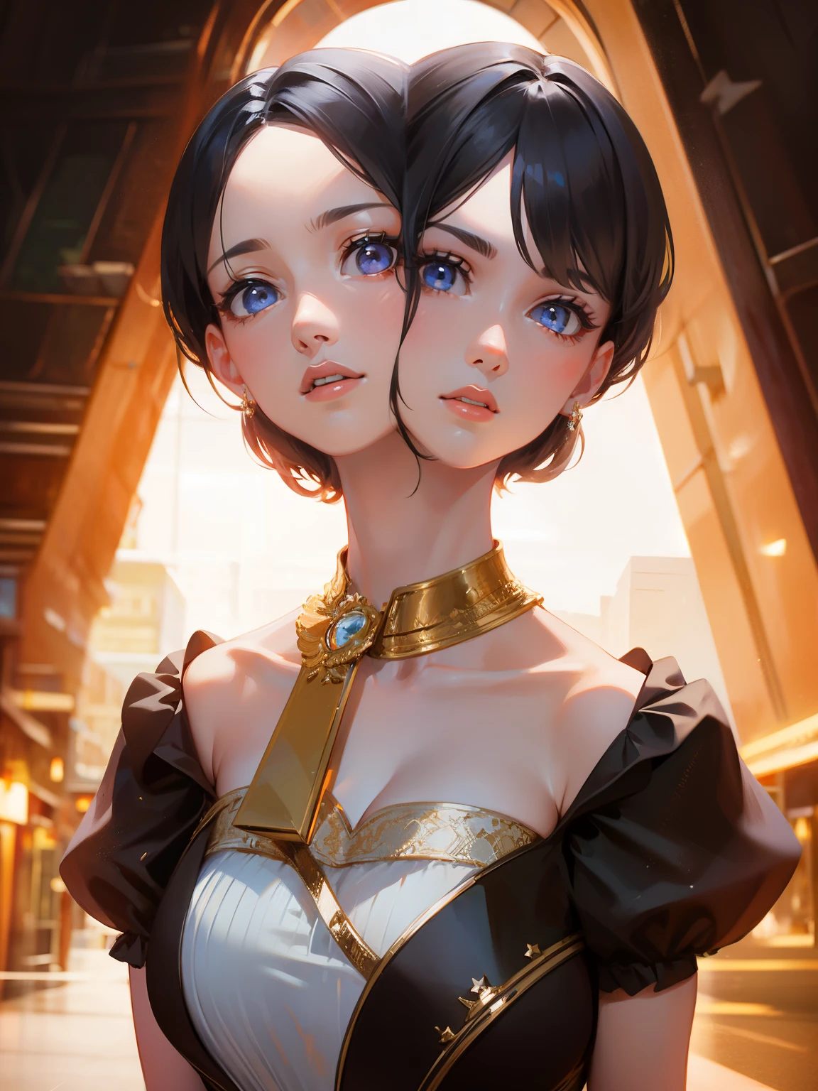 high quality, award winning, highres, 8k, (Two heads), 1girl,