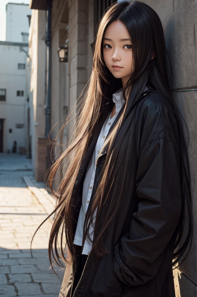 a girl who has long hair