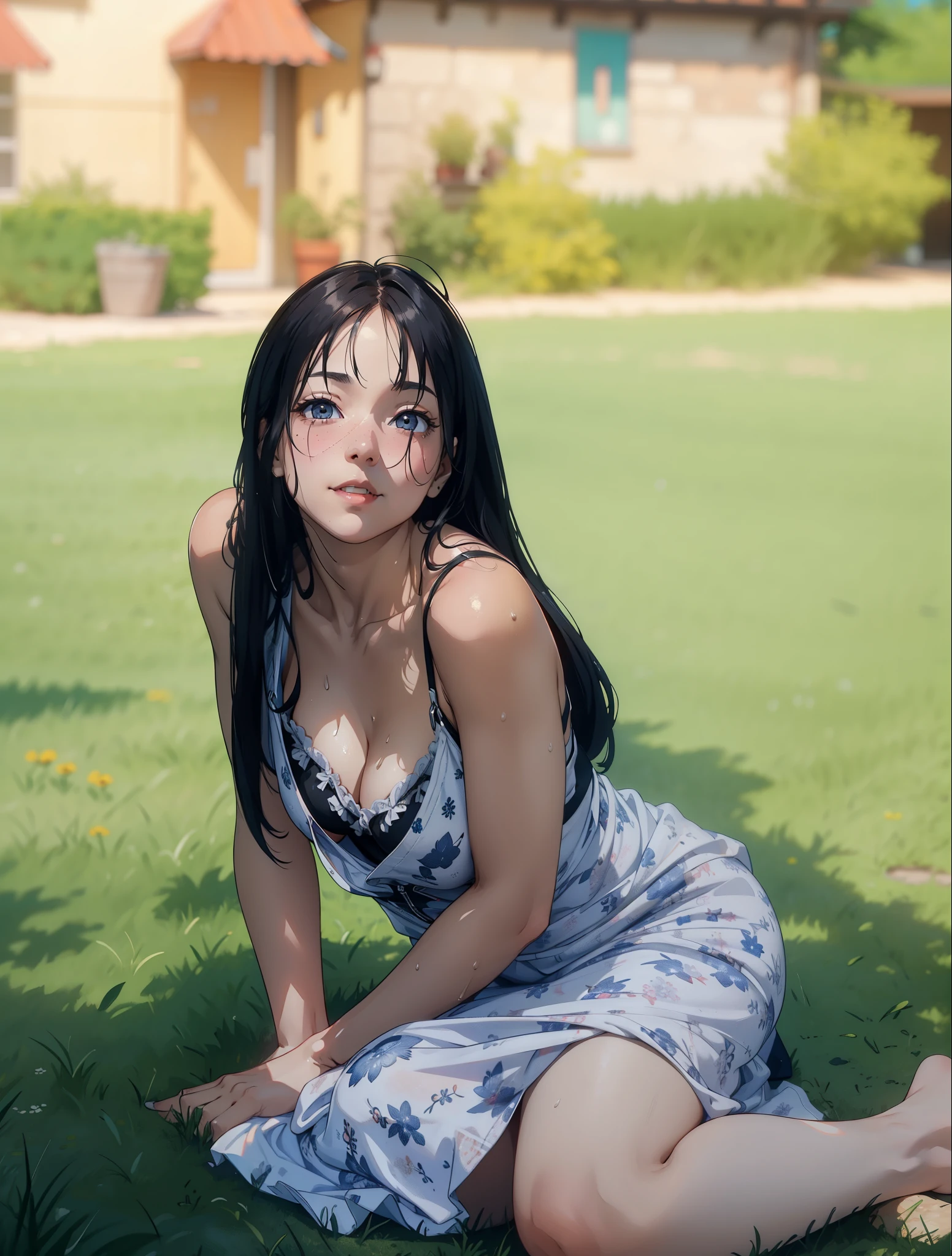 (extremely detailed CG unity 8k wallpaper), (masterpiece), (best quality), (ultra-detailed), (best illustration), (best shadow), (absurdres),
BREAK
girl, sweat, steam, medium breast, nsfw, shy, looking at viewer, light smile,