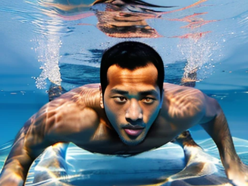 Full body image of a Japanese man、Japanese male swimming team member collapses.、Japanese lifesaver man drowning、Japanese male members&#39;water polo team collapsed.、shaved head man、Dark-skinned man、muscular man、Young Japanese man sinking in the bathtub、Japanese man in swimsuit sinking to the bottom of the pool、the man who sank to the bottom of the water、A man wearing a skin-tight black speedo swimsuit、A young man sinks with his eyes open、A young man sinking with his mouth open、Man lying on his back、A man with a surprised expression、A man with a sad expression、strangled man、man suffocating、Full body image of a man submerged in water、A man participating in a swimming competition、Competitive swimming men、swimming school men、male swimming instructor、one man、male player、A man wearing nothing on his upper body、man pretending to be murdered、male actor playing a corpse、A man who plays the role of being killed underwater、Suspense drama、mystery drama、underwater perspective、perspective from below、A young man opens his eyes and plays the role of a corpse..、I can see the whole body、facing forward