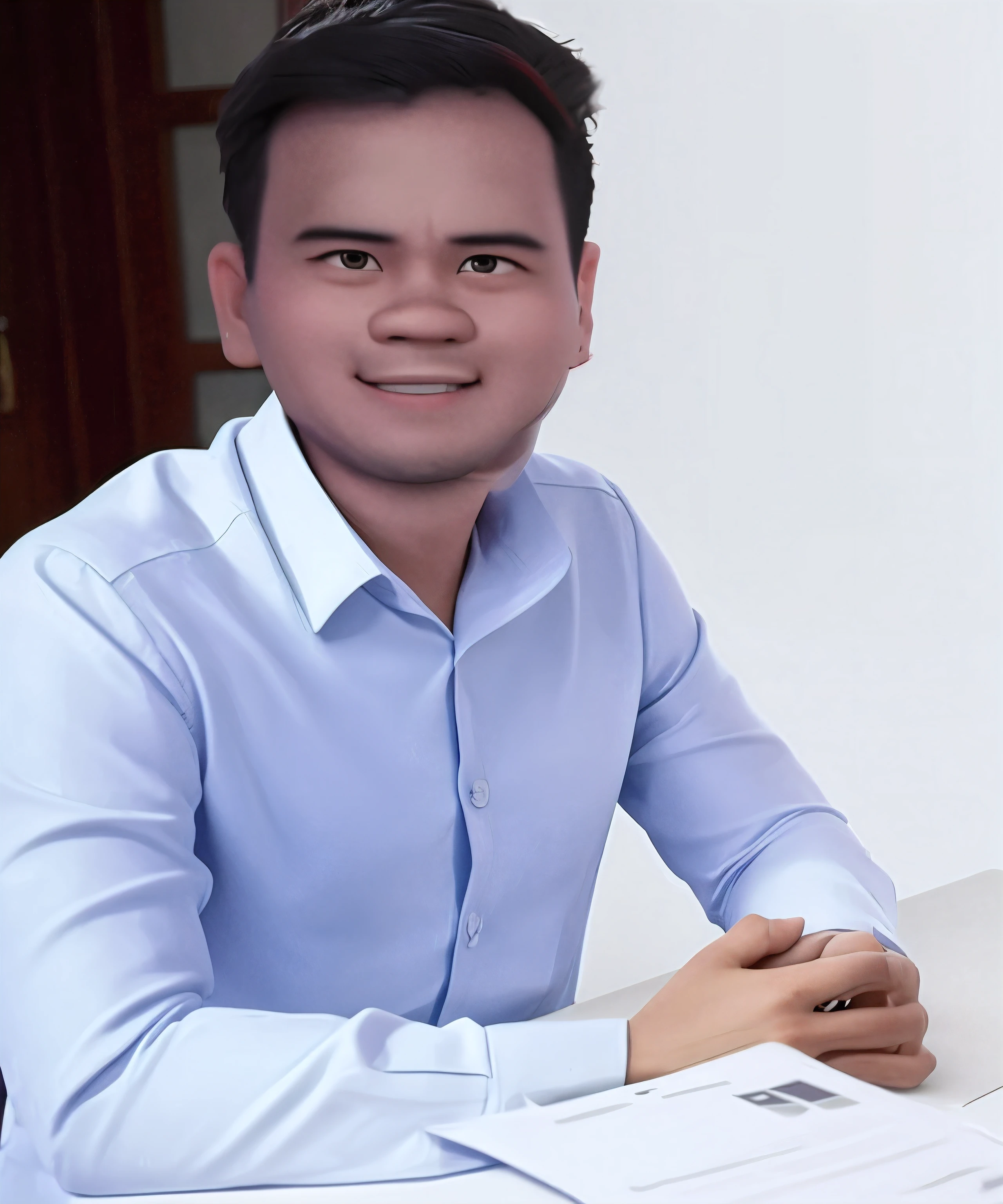 disney pixart style, 3d cartoon, 3d character, there is a man sitting at a table with a laptop computer, bao pham, nivanh chanthara, hoang long ly, mohamed chahin, dzung phung dinh, quy ho, professional profile picture, dao trong le, phuoc quan, photo portrait, ceo, hoang lap, thawan duchanee