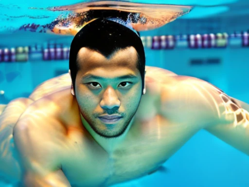 Full body image of a Japanese man、Japanese male swimming team member collapses.、Japanese lifesaver man drowning、Japanese male university student playing water polo、tanned shaved man、muscular man、Young Japanese man sinking in the bathtub、Japanese man in swimsuit sinking to the bottom of the pool、the man who sank to the bottom of the water、A man wearing a skin-tight black speedo swimsuit、A young man pretends to be dead with his eyes open、A young man sinking with his mouth open、Man lying on his back、A man with a surprised expression、A man with a sad expression、strangled man、man suffocating、Full body image of a man submerged in water、A man participating in a swimming competition、Competitive swimming men、swimming school men、male swimming instructor、one man、male player、A man wearing nothing on his upper body、man pretending to be murdered、male actor playing a corpse、A man who plays the role of being killed underwater、Suspense drama、mystery drama、underwater perspective、perspective from below、A young man opens his eyes and plays the role of a corpse..、I can see the whole body、facing forward