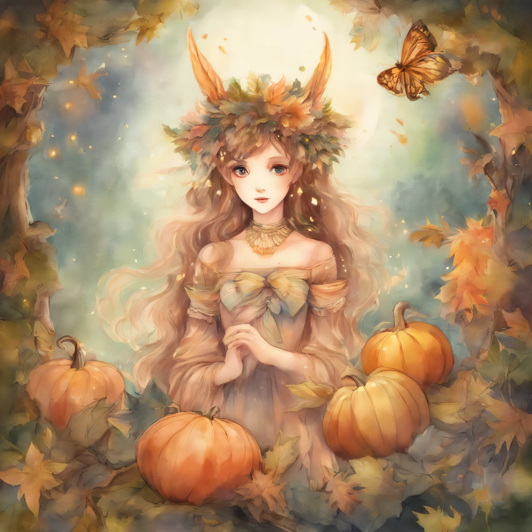 starの木からstarをharvestする乙女たち,great atmosphere,picture book illustrations,watercolor painting,star,harvest,myth,fantasy,light,anatomically correct,cute,friendly,Cast colorful spells,rich colors,warmth