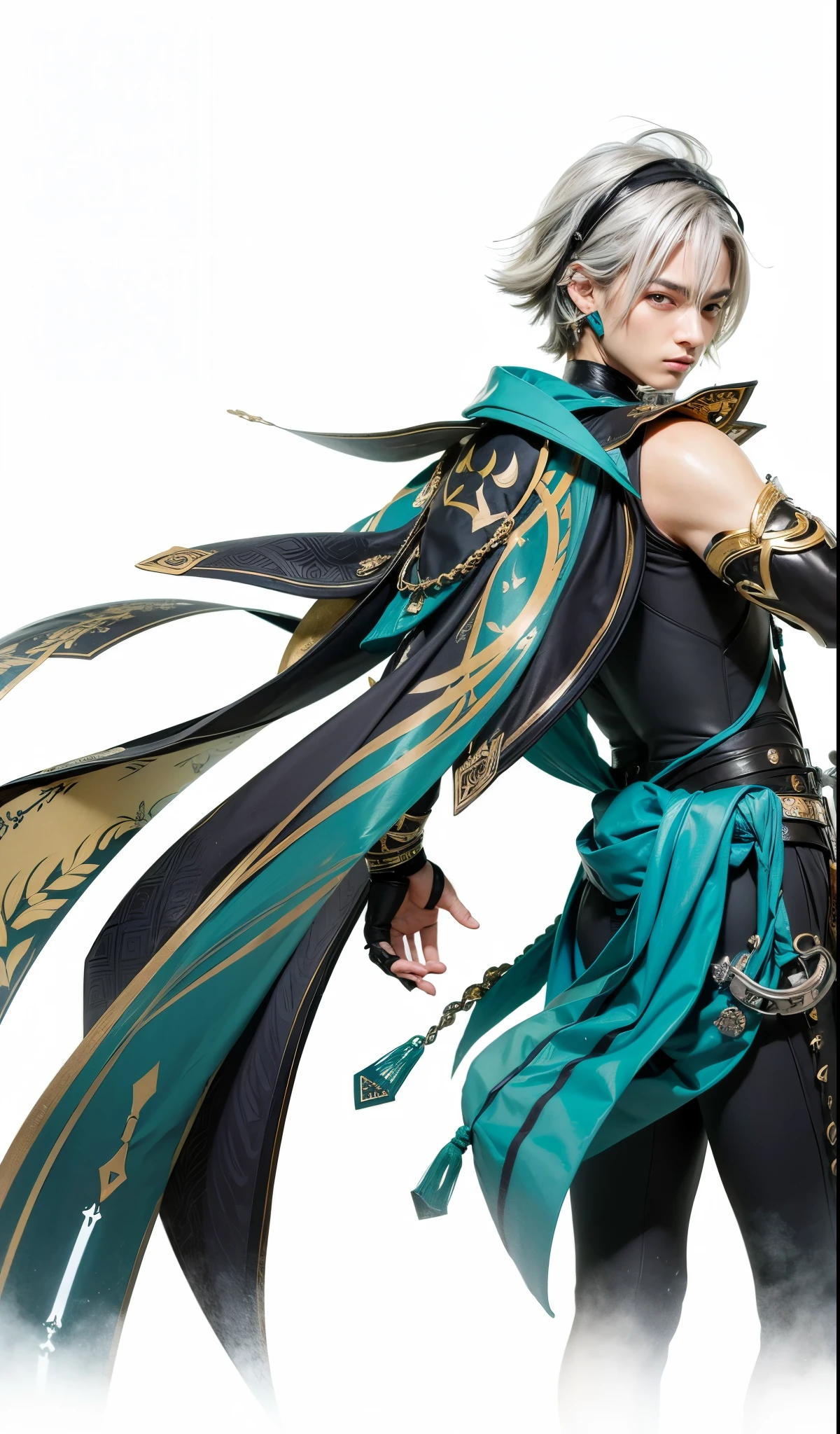 Alhaitham, genshin impact, sumeru, male, masculine, silver gray hair