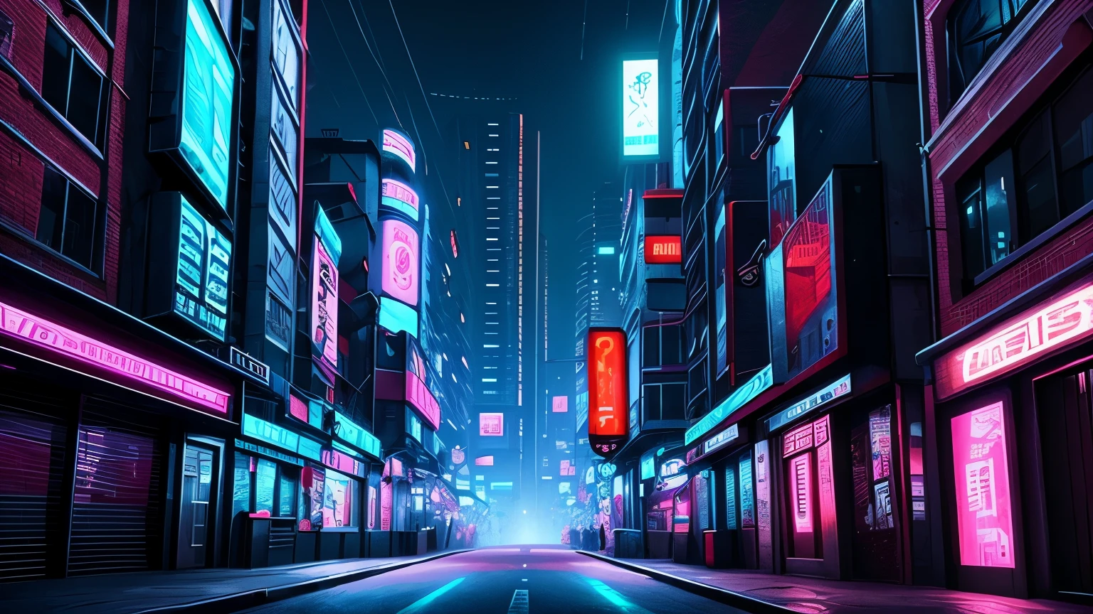 city street, cyber punk style