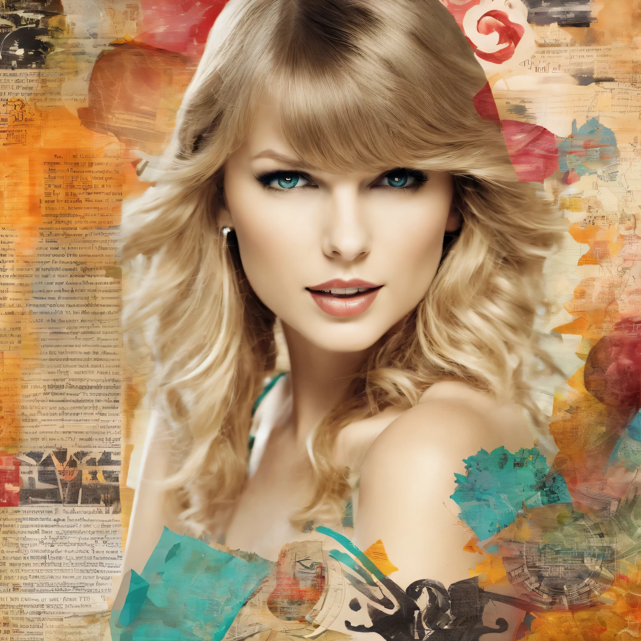 Beautiful girl ,taylor swift, old photo, large image, dynamic mid-shot party ball, songs (highres, best quality:1.2), radiance, soft contours, details