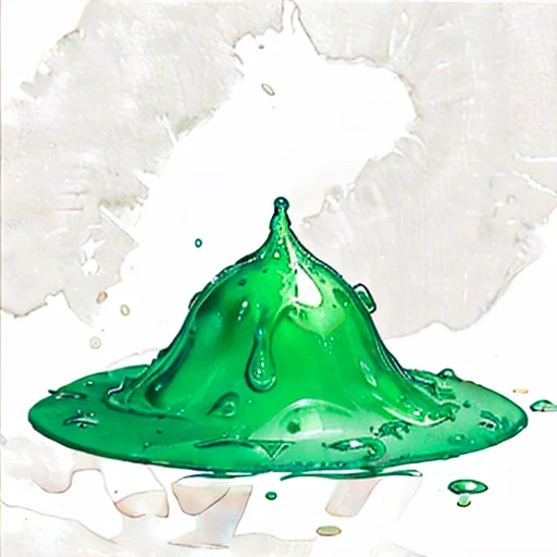 Slimy slime, a puddle of slime, a shapeless pile of slime, Slime of polymorph self, MagicItem_v1, (white background), fullshot