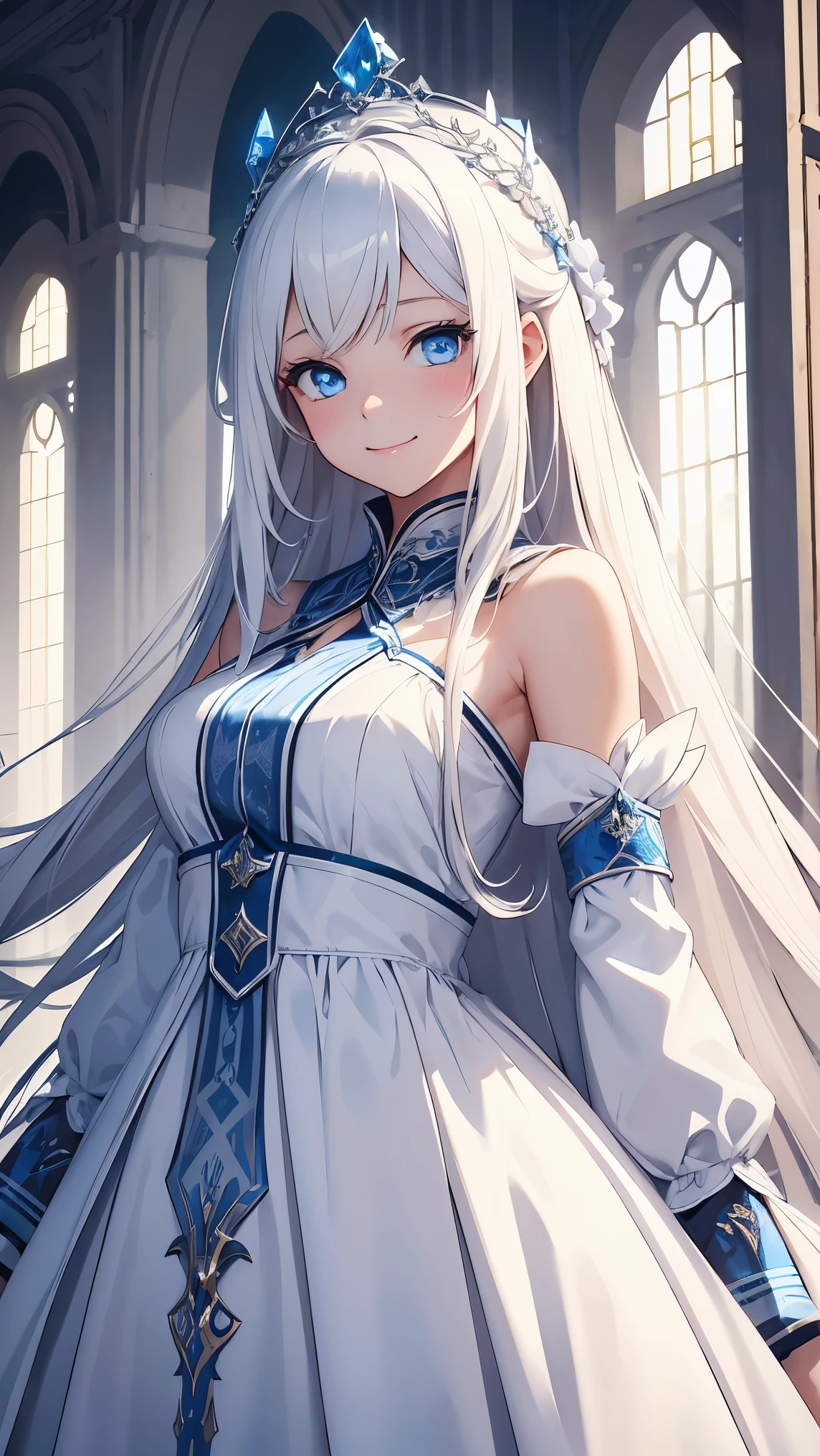 (Best quality, A high resolution, Textured skin, High quality, High details, High details,Extremely detailed CG unity),teens girl,(Seductive pose:1.1),having fun,Enchanting,Being in love,(Light white princess dress in fantasy world),Light silver hair,eBlue eyes,A small amount of lilac lines,A small amount of sky blue cloth,Delicate stripes,(see-through transparent clothes),exquisite costumes,Bedrooms,solo person,the night,Simple pantyhose,A small amount of lace,Ruffles