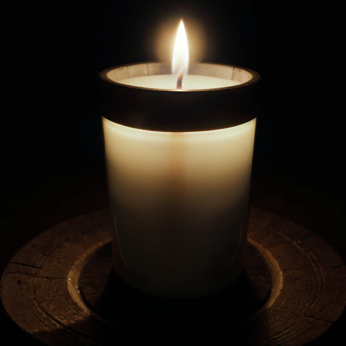 Candle in darkness 