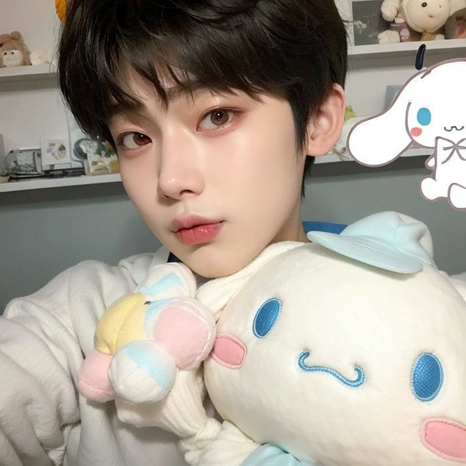 boy holding a stuffed animal in his arms in a room, kim doyoung, ruan cute vtuber, cai xukun, taejune kim, yanjun chengt, jaeyeon nam, hyung tae, hong june hyung, jinyoung shin, male ulzzang, jung jaehyun, loong, headshot profile picture, antilous chao