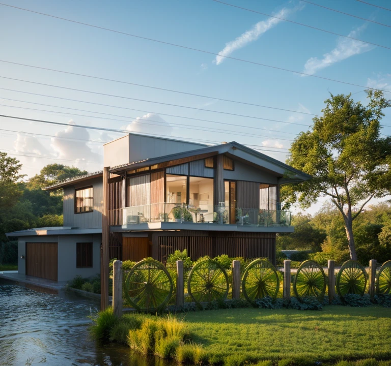 prompt:
color photo of a modern and minimalist grey-colored Midcentury home. The house exudes an elegant and sophisticated vibe with its sleek lines, clean design, and neutral color palette. The exterior of the home is painted in a beautiful shade of grey, which perfectly complements the surrounding landscape. Large windows allow an abundance of natural light to flood the interior, creating a bright and airy atmosphere. The architectural details, such as the flat roof, angular shapes, and minimalistic landscaping, add to the overall contemporary aesthetic of the house. This grey Midcentury home stands as a timeless masterpiece, blending seamlessly with its surroundings.