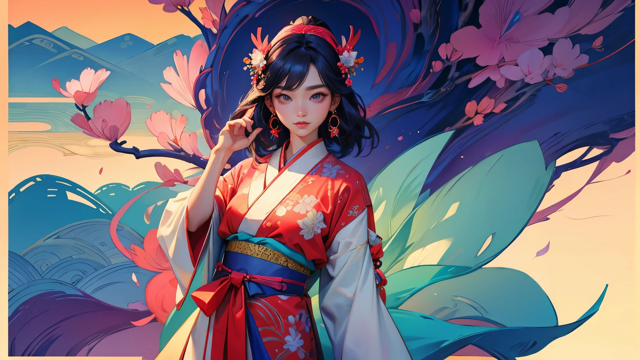 Susanoo, a beautiful Korean woman in traditional dress