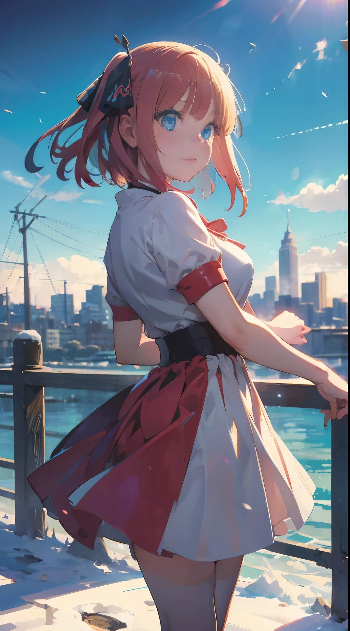 Nino Nakano,vestido de senran Kagura,ciudad nieve