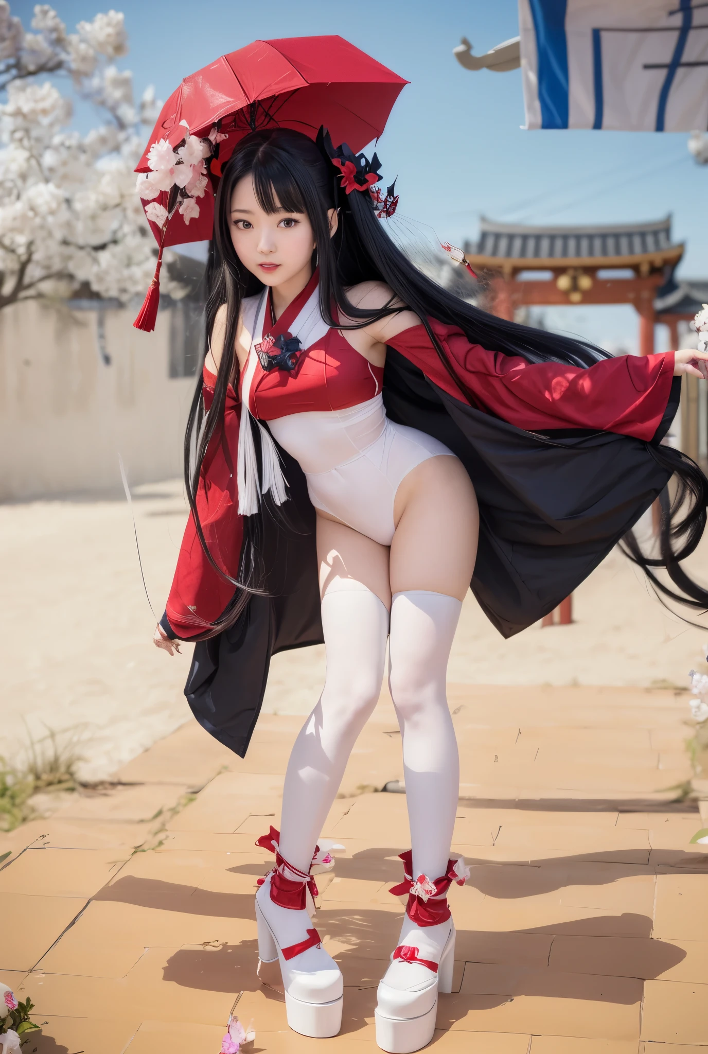 a close up of a girl in a costume on a tiled floor, azur lane style, from the azur lane videogame, characters from azur lane, hanayamata, small curvy , ayaka genshin impact, onmyoji, rin tohsaka, royal attire akira, jellyfish shrine maiden 8k, onmyoji portrait
