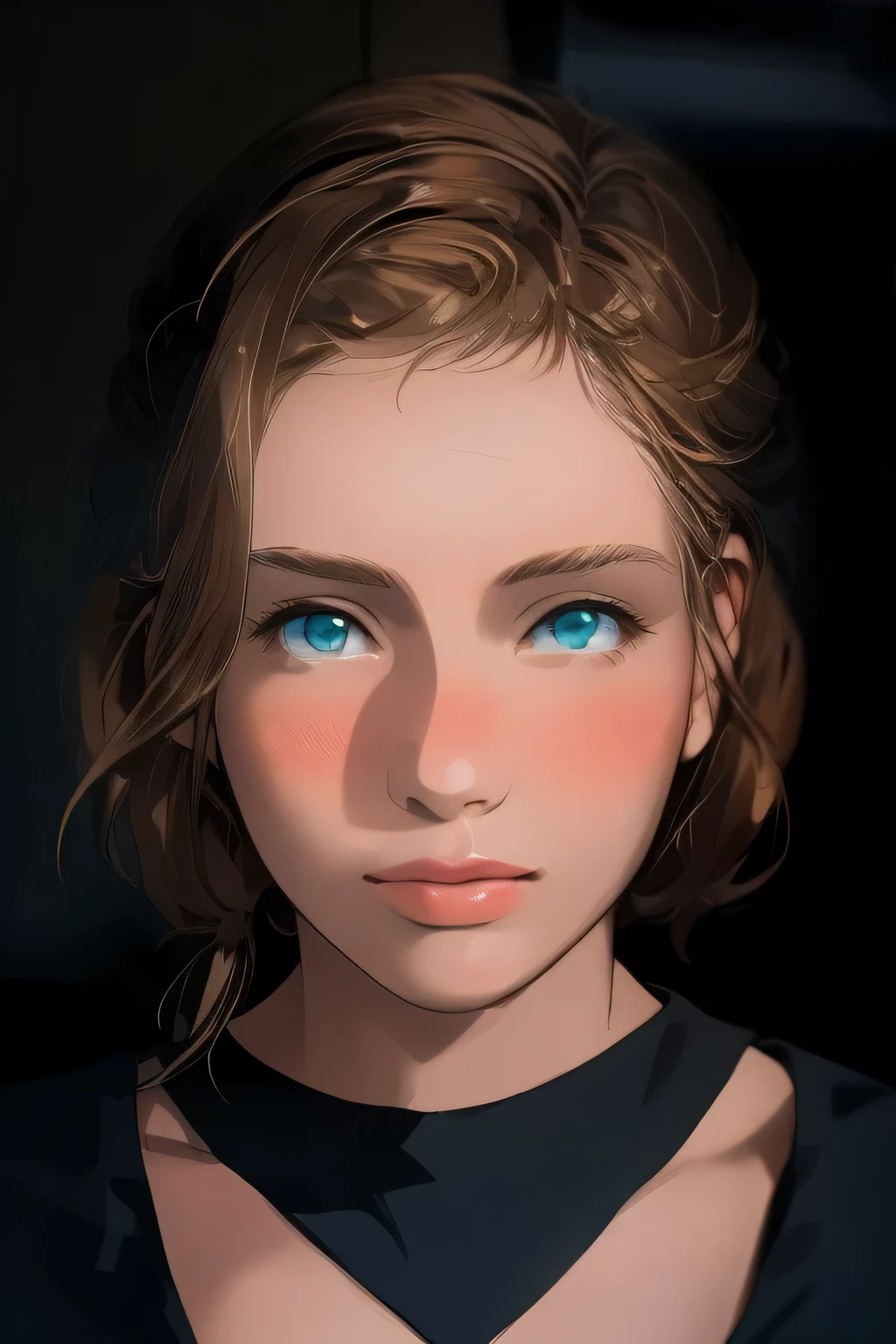 masterpiece, best quality, charming, 1 girl, alone, blonde hair, aqua eyes,