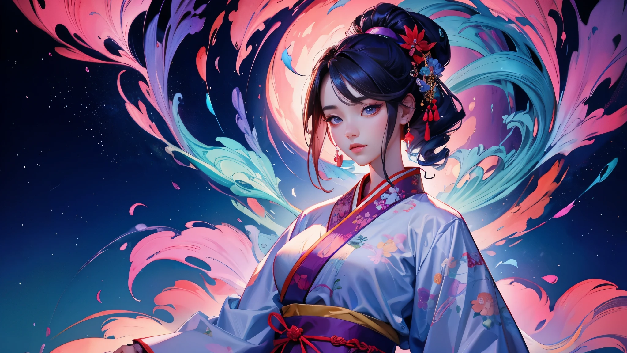 Susanoo, a beautiful Korean woman in traditional dress