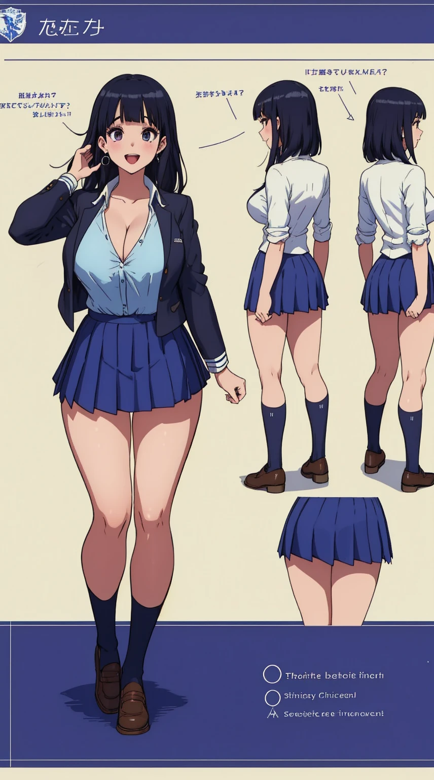 girl, solo, full body, from head to toe, standing, from the back, (Huge_Breasts:1.3), wearing a short skirt (weight: 1.5),

Character Design Sheet, character reference sheet, character turn around,

chitanda_eru,

a sexy cartoon girl with very large breasts in a female outfit and school girl skirt, 1girl, breasts, ,bra, short_skirt, olo, shirt, between breasts, bangs, cleavage, looking at viewer, pleated skirt, blunt bangs, earrings, open mouth, night, jewelry, open clothes, smile, school uniform,