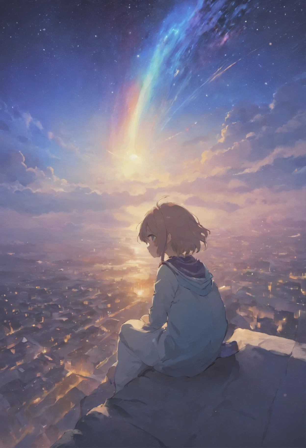 A quiet town at night, a landscape of planets and the moon, soft expressions Wrapped in the soft winter breeze, I'd rather hug you than hold your cold hands Beautiful time passes by A teenage girl's back A gentle moment Space and the starry sky A cat standing next to me Exaggerated identity Strong yet gentle Refreshing pastel colors Purple and yellow Animation A scene from a picture book, modern animation
Angle looking down on the earth Anime, super delicate, 8K 4K modern animation(高品質, 4K, 超詳細な, 現実的な:1.37), 美しい星, 見事な夜空, グリーンランドの信じられないほど詳細な星座, 銀河, きらめく星, 幻想的なオーロラ, 魅惑的な夜景, 息を呑むような夜空, 臨場感あふれる星空観察体験, 鮮やかな色, 柔らかな月明かり, 微妙なグラデーションの色合い, 雰囲気の照明, 長時間露光撮影, 平和で穏やかな雰囲気猫、オレンジ、かわいい、大きな目、傑作、満月、anime - style scene of a beautiful sky with a star and a planet, cosmic skies. by makoto shinkai, anime art wallpaper 4k, anime art wallpaper 4 k, anime art wallpaper 8 k, anime wallpaper 4k, anime wallpaper 4 k, 4k anime wallpaper, anime sky, amazing wallpaper, anime background, heaven planet in background, anime background art