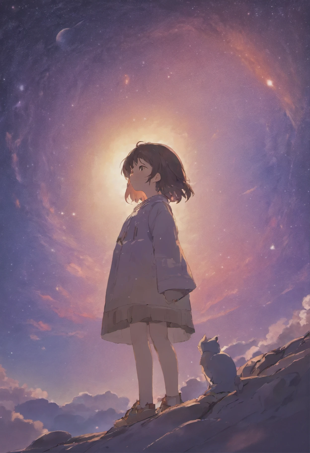 A quiet town at night, a landscape of planets and the moon, soft expressions Wrapped in the soft winter breeze, I'd rather hug you than hold your cold hands Beautiful time passes by A girl's back A gentle moment Space and the starry sky A cat standing next to me Exaggerated identity Strong yet gentle Refreshing pastel colors Purple and yellow Animation A scene from a picture book, modern animation
Angle looking down on the earth Anime, super delicate, 8K 4K modern animation(高品質, 4K, 超詳細な, 現実的な:1.37), 美しい星, 見事な夜空, グリーンランドの信じられないほど詳細な星座, 銀河, きらめく星, 幻想的なオーロラ, 魅惑的な夜景, 息を呑むような夜空, 臨場感あふれる星空観察体験, 鮮やかな色, 柔らかな月明かり, 微妙なグラデーションの色合い, 雰囲気の照明, 長時間露光撮影, 平和で穏やかな雰囲気猫、オレンジ、かわいい、大きな目、傑作、満月、anime - style scene of a beautiful sky with a star and a planet, cosmic skies. by makoto shinkai, anime art wallpaper 4k, anime art wallpaper 4 k, anime art wallpaper 8 k, anime wallpaper 4k, anime wallpaper 4 k, 4k anime wallpaper, anime sky, amazing wallpaper, anime background, heaven planet in background, anime background art