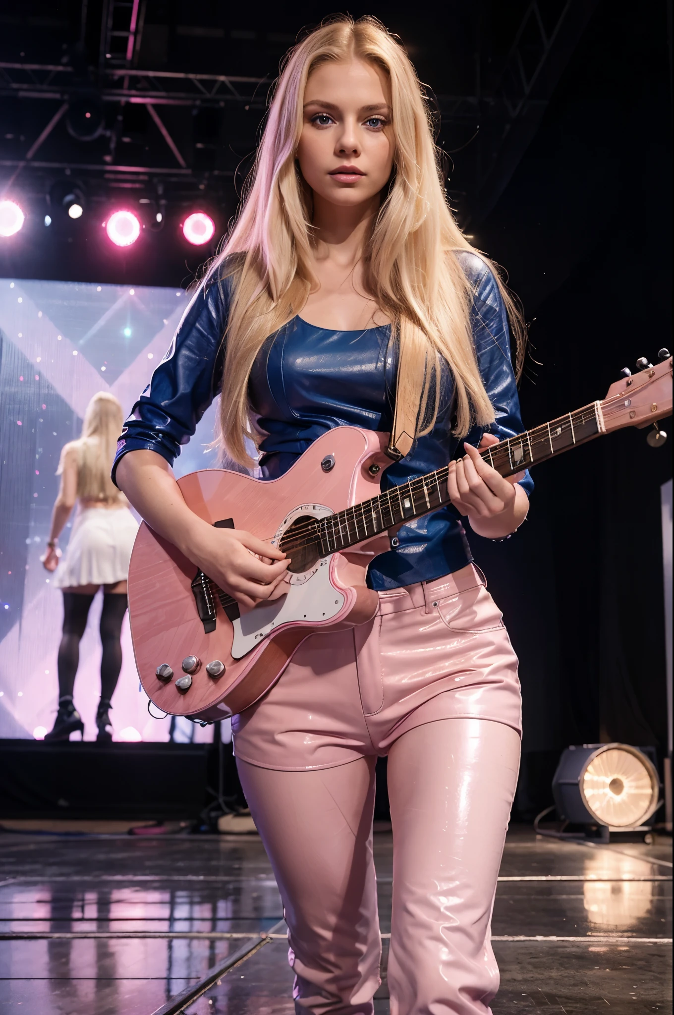 Sexy white teen, model like features, Caucasian girl with thick blonde dreadlocks, uneven large long dreadlocks, pale white skin, skimpy ((tie-dyed)) pastel colorful flare dress, she lifts her micro dress to expose her classic tan brown shiny pantyhose, sexy brown pantyhose, cute sheer tan pantyhose cameltoe, tease, sexy girl having standing sex with a handsome male, (((male rubs his cock on her pantyhose covered crotch))), flirty, standing at an outdoor concert, background is blurred out, UHD, photorealistic