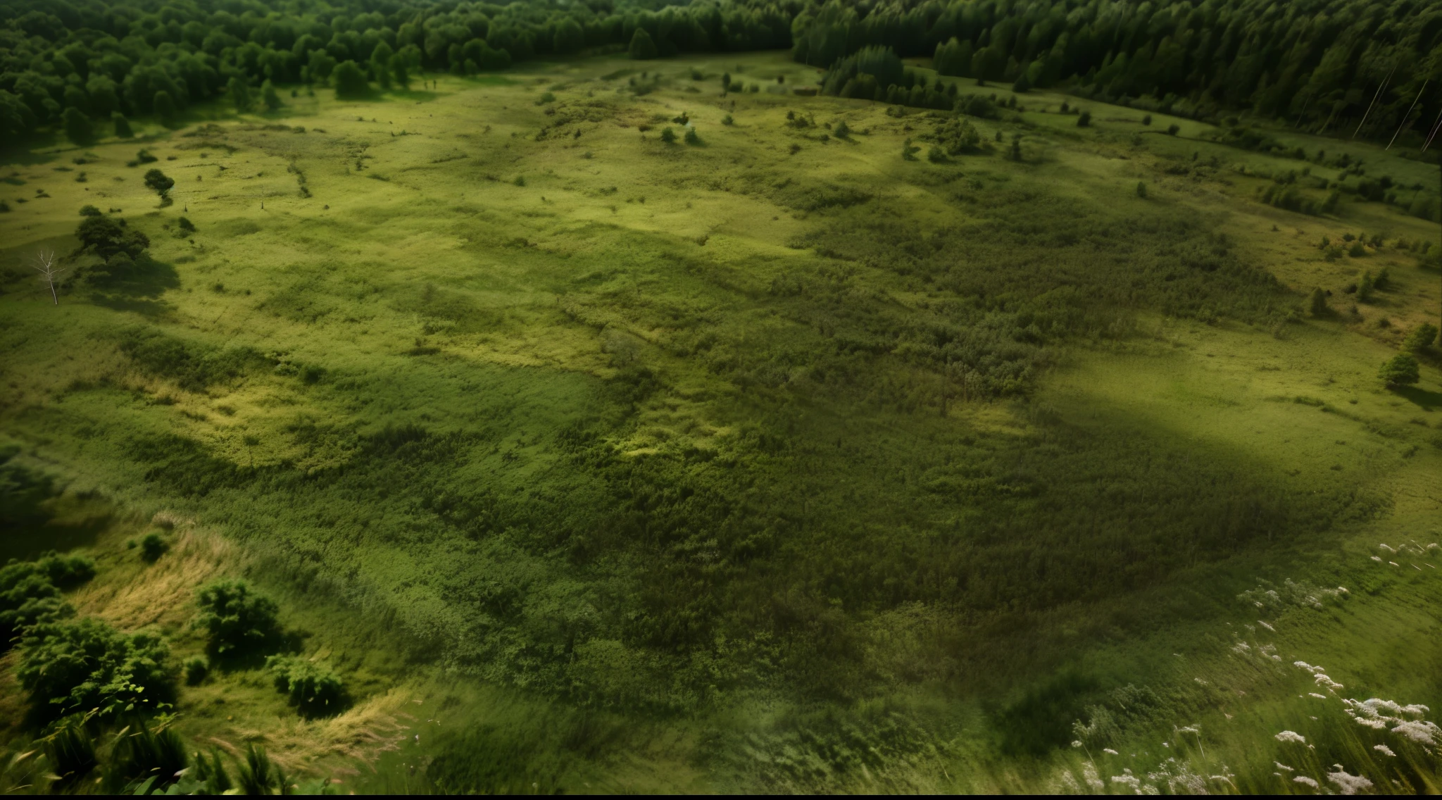 Forest on both sides，middle grassland，some grassland。high quality, 4K, Super details