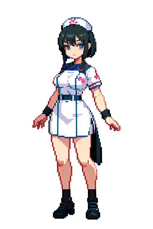 (masterpiece, highest quality, highest quality), pixel,pixel art,1 girl,whole body, nurse，Pixel art，sexy，magic，nurse，nurseキャップ，nurse服，cute，nipples are visible，Omata
 