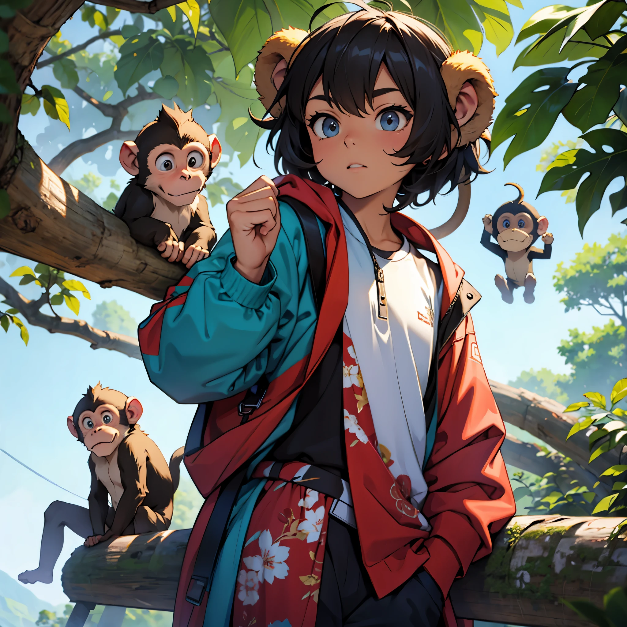 Monkey with clothes