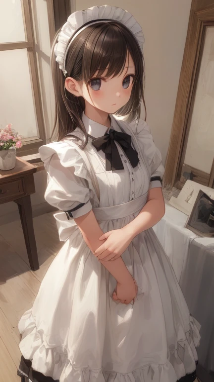 (masterpiece, highest quality), whole body, 1 girl, alone, maid dress, Classic Maid，Standing picture