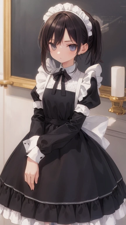 (masterpiece, highest quality), whole body, 1 girl, alone, maid dress, Classic Maid，Standing picture，whole body