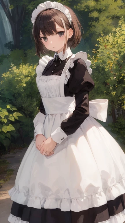 (masterpiece, highest quality), whole body, 1 girl, alone, maid dress, Classic Maid，Standing picture，whole body