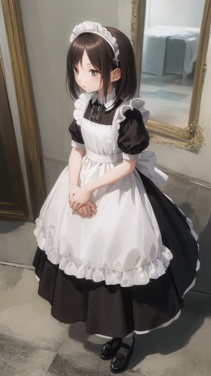 (masterpiece, highest quality), whole body, 1 girl, alone, maid dress, Classic Maid，Standing picture，whole body