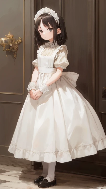 (masterpiece, highest quality), whole body, 1 girl, alone, maid dress, Classic Maid，Standing picture，whole body