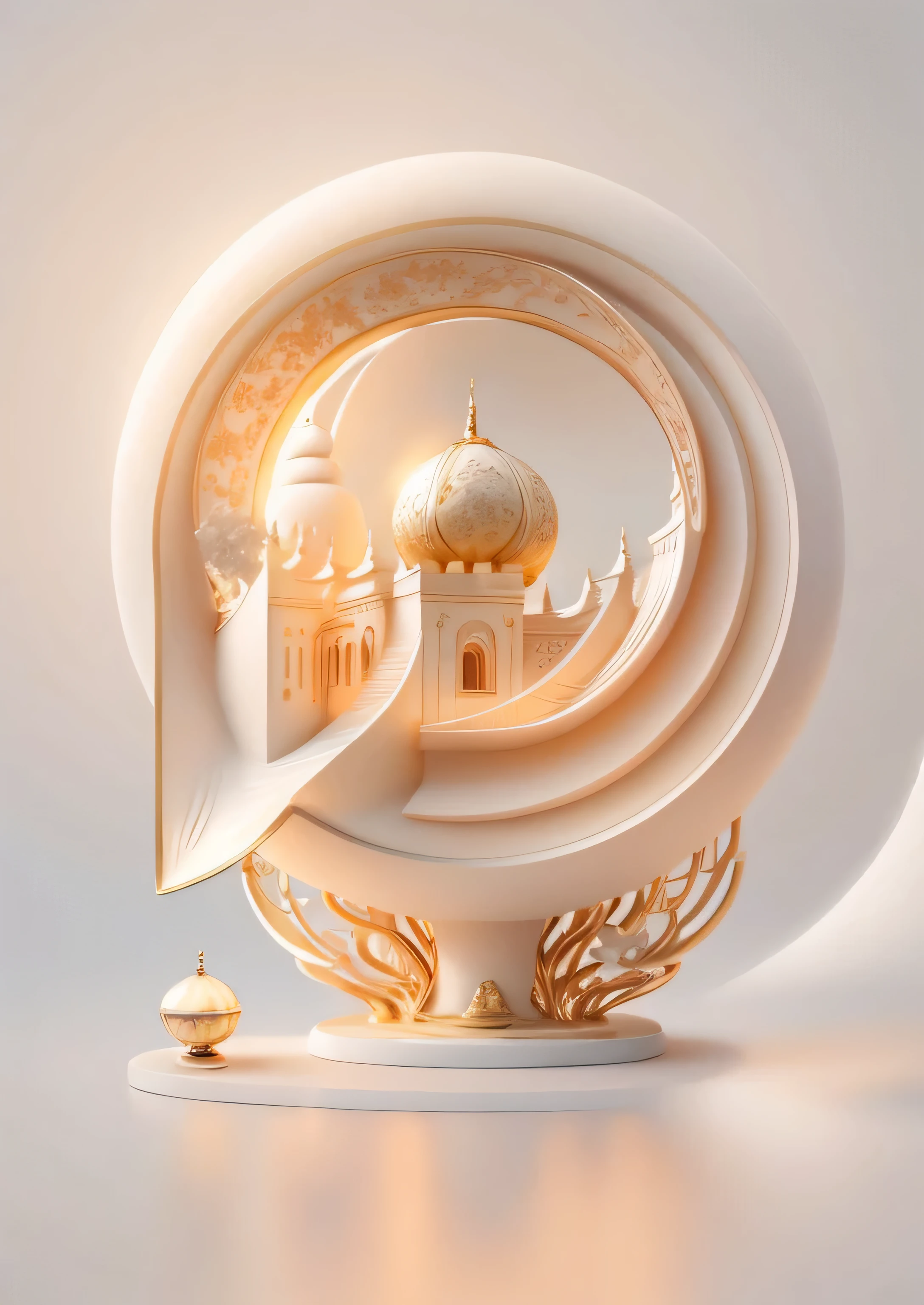 The ring at the top of the background,simple background(santan seal moon,Leifeng Tower,west lake,lotus),super detailed,high quality,gramophone record, Ray tracing,Beautiful chinoiserie,The golden curve