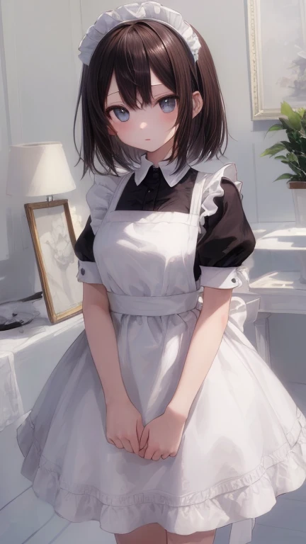 (masterpiece, highest quality), whole body, 1 girl, alone, maid dress, Classic Maid，Standing picture，whole body，whisper