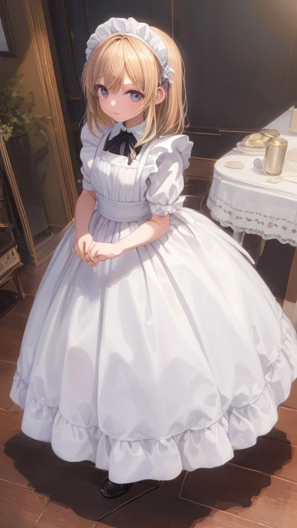 (masterpiece, highest quality), whole body, 1 girl, alone, maid dress, Classic Maid，Standing picture，whole body，whisper