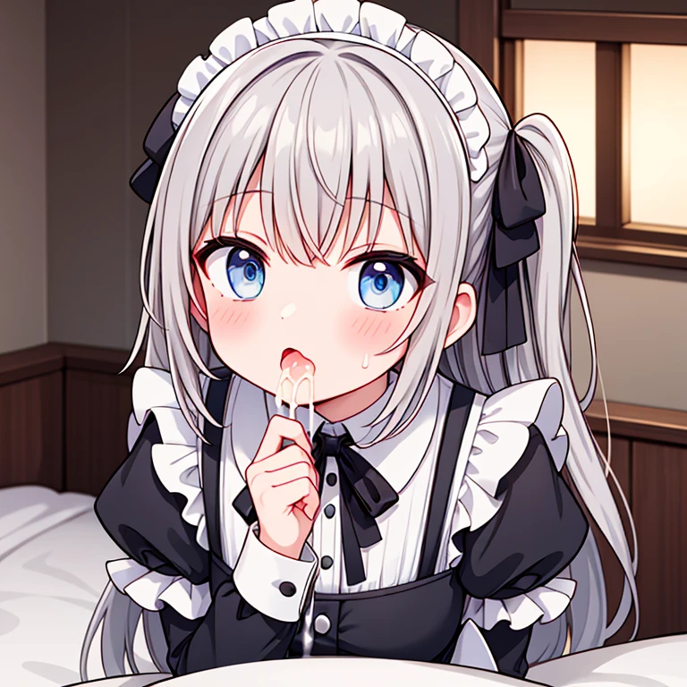 1girl, maid, cum in mouth