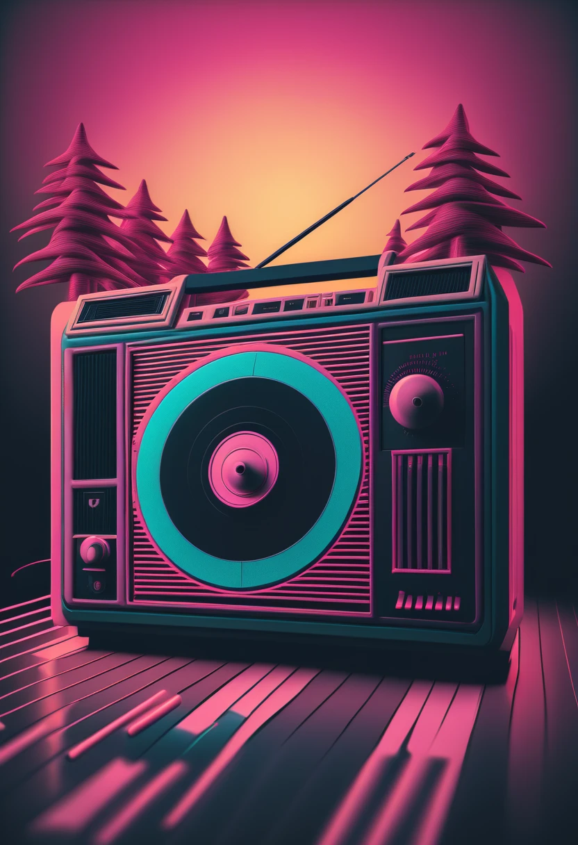 Retrowave, synthwave, a vintage vinyl record, dusty, scratches, old-fashioned, worn-out, grooves, retro design, classic music, spinning round and round, turntable, needle, musical nostalgia, soft crackling sound, black and white album cover, vintage vibes, nostalgic atmosphere, timeless melodies, spinning discs, analog sound, 80s style, music lovers, vinyl collection, laser show, immersive experience, dance floor, vibrant nightlife, disco ball, party atmosphere, pulsating beats, euphoric moments, electric energy, exhilarating ambiance, mesmerizing light effects, immersive audio experience, Vaporwave Aesthetic style and zentangle style, retrowave. synthwave, retro futuristic, video game, vector vaporwave,,blurred, crunch it, make it outstanding, the best emotive silhouette ever, sparkles, musical explosions, flying musical notes, magical, thanks. By Tupu...lol...