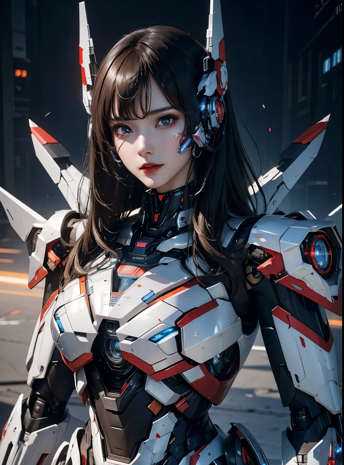 Super detailed, advanced details, high quality, better quality, High resolution, 1080P, hard disk, beautiful,(Iron Patriot),beautifulサイボーグの女性,Mecha cyborg ,battle mode, with mechanical body,She wears a futuristic ,Iron Patriot,mech,full body shot