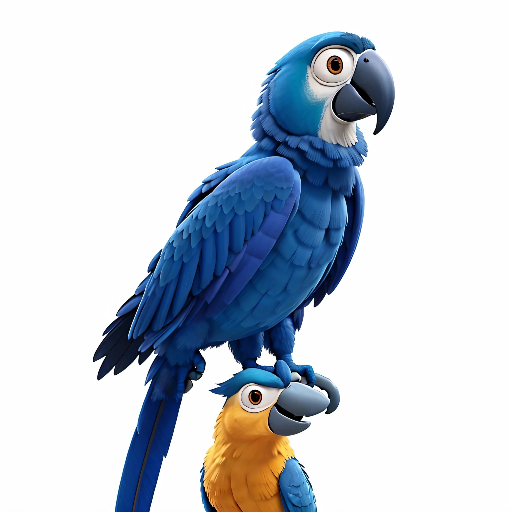 bird a blue macaw pixar style, alta qualidade, melhor qualidade