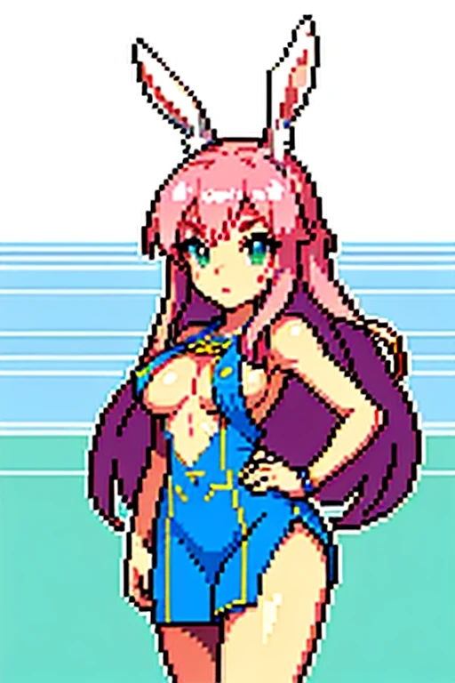 (masterpiece, highest quality, highest quality), pixel,pixel art,1 girl,icon,shrine maiden,shrine,shrine maidenさんの格好,Bunny ears,Pixel art,sexy,magic,Upper body,cute,lost the battle,being undressed,humiliation,lost to the enemy,Chest exposed,straight face,nipples are visible,Breast and nipples exposed,game,gameicon,Nes,gameキャラクター,long hair,cute,pixelアート,Street Fighter,pink hair,Eastプロジェクト,East