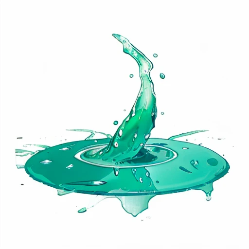 Slimy, a shapeless puddle of slime, Slime of polymorph self, MagicItem_v1, (white background), fullshot