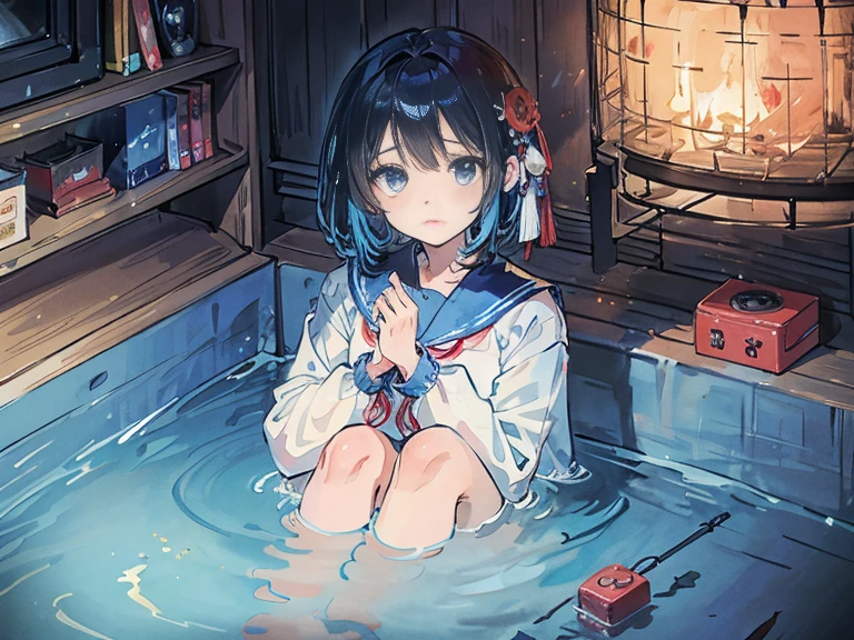 Dot,foreverに終わらない夏休み,It's hard to breathe,keep ringing,chime,Broken TV,blinking,Burst,blue eyes,sailor suit,dead data,corrupted,OD,dream,hallucination,anger,delusion,primary color,Cannot proceed,melancholy,colorful,fear,girl,not clear,graduation ceremony,I wanted to be born,,forever