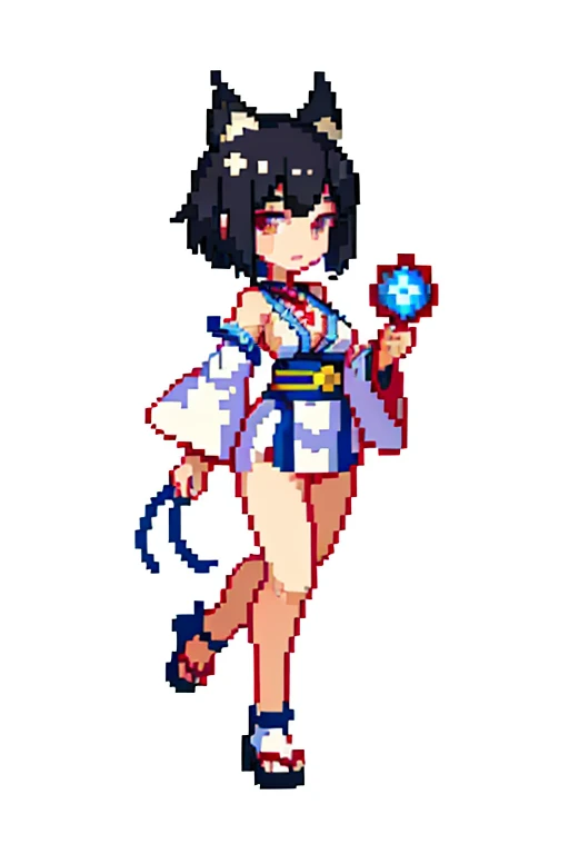(masterpiece, highest quality, highest quality), pixel,pixel art,1 girl,icon，Japanese shrines，shrine maiden，kimono，Cat ear，Pixel art，sexy，Upper body，cute，humiliation，chest exposed，Clear face，I can see the nipples，Breast and nipples exposed，game，gameicon，Nes，gameキャラクター，short hair，cute，pixelアート，Street Fighter，player，black hair，
 