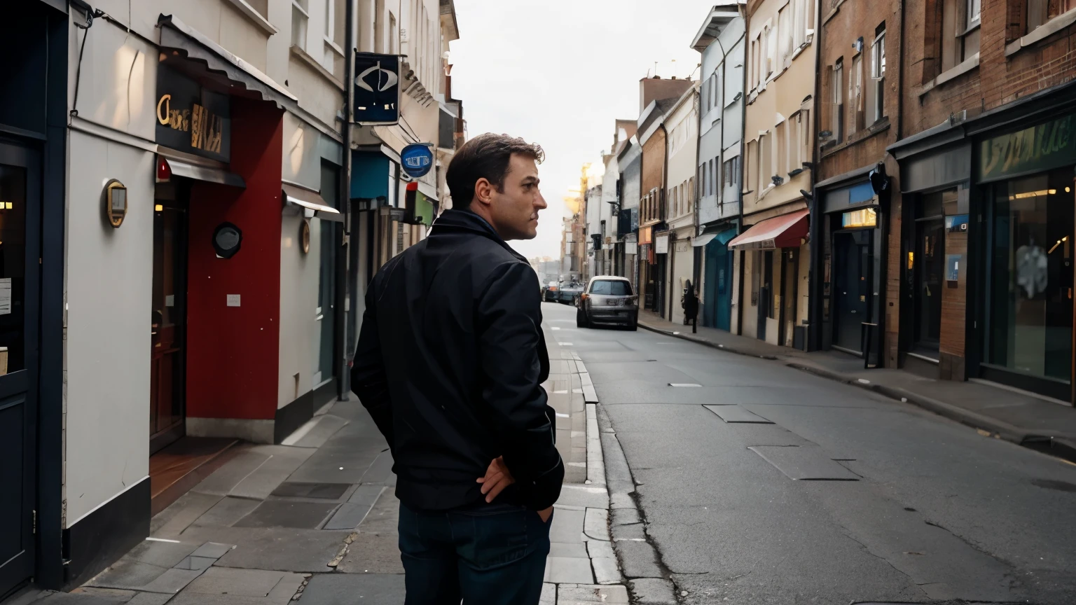 man turning round to find somebody
