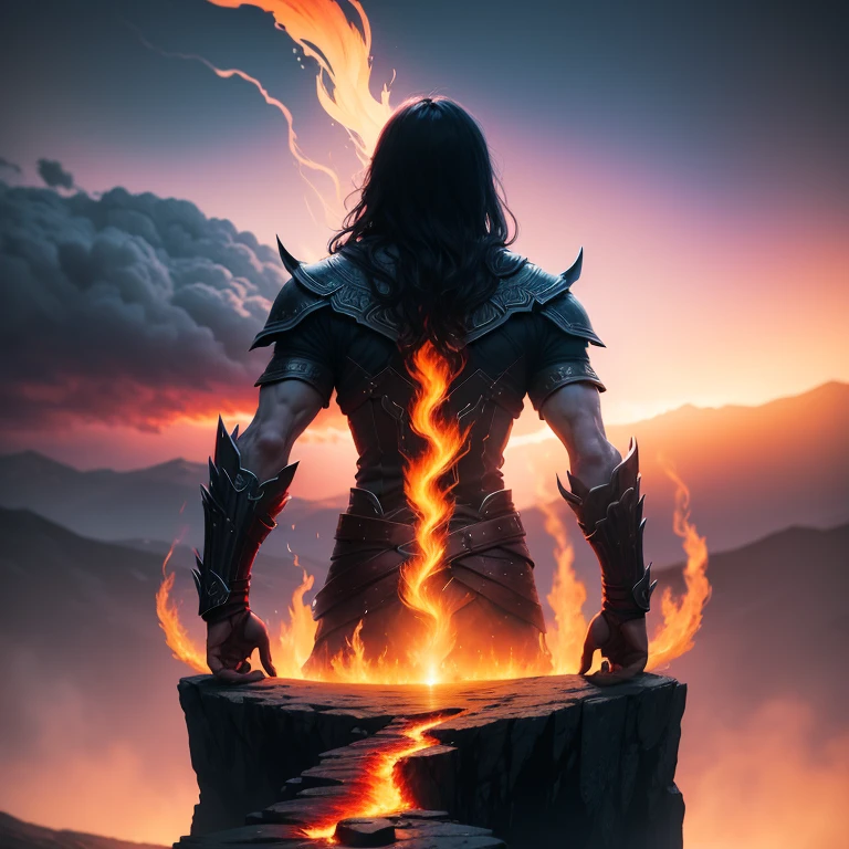 As the flames of the Bifrost Bridge lick at the sky, a lone figure stands at its edge, daring to challenge the fiery wrath that awaits any who dare to cross without permission.