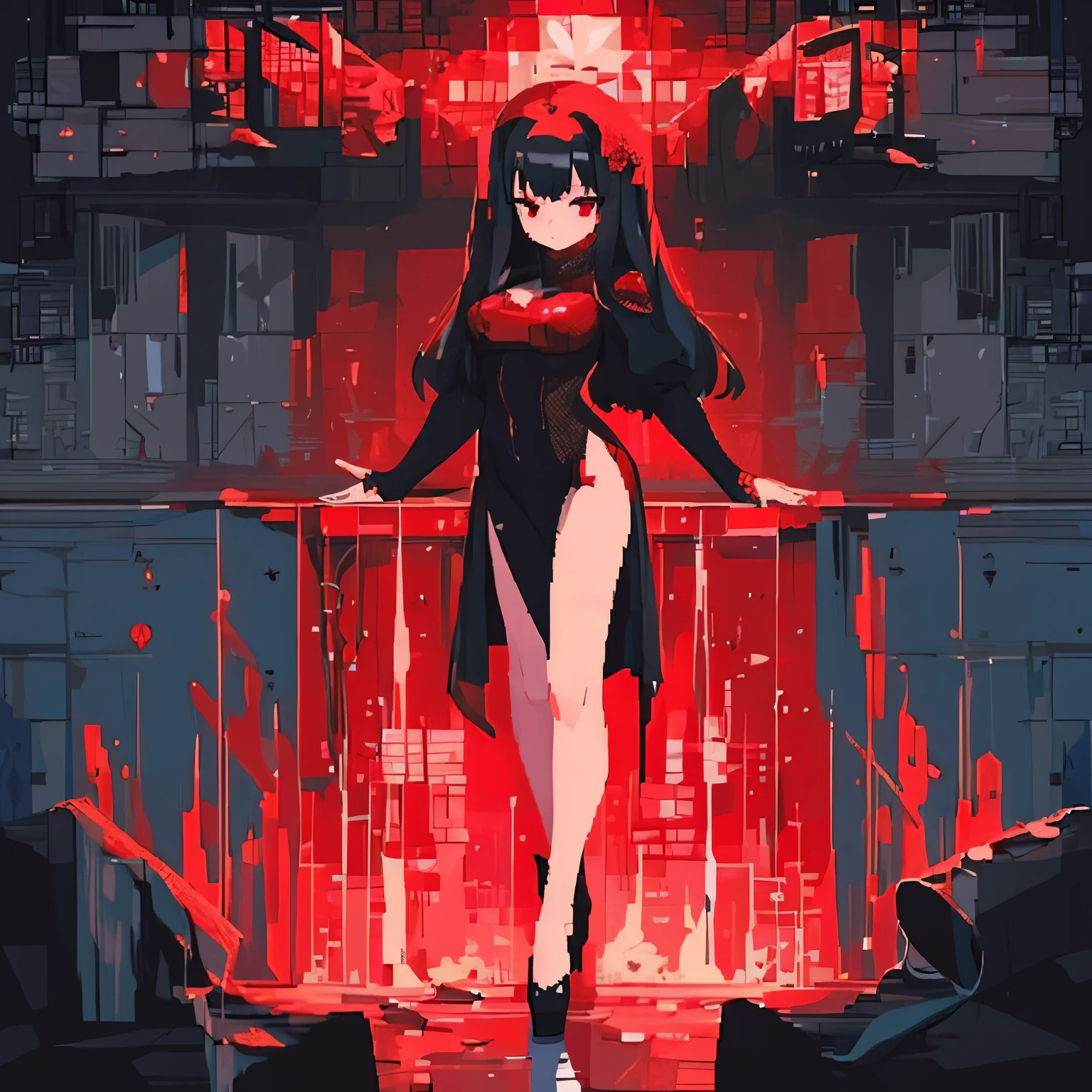 (masterpiece), (highest quality), (Super detailed), 1 girl, red eyes