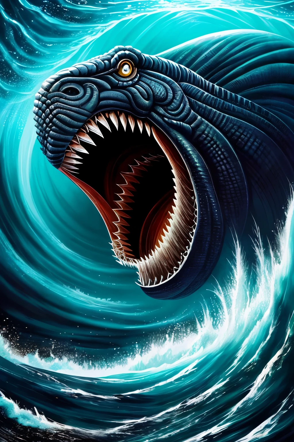 Foto RAW em sequencia, uma imagem do Monstro Marinho Serepente antigo, poder e furia nas dentes gigantesco, capaz de destruir tudo em seu caminho. Ele forma ondas e causa tempestades para mergulhar o mundo inteiro num abismo de medo e caos.

RAW image in series, a representation of the ancient Serpent Sea Monster, poder e furia nas dentes gigantescos, capaz de destruir tudo em seu caminho. Ele forma ondas e causa tempestades para mergulhar o mundo inteiro num abismo de med
